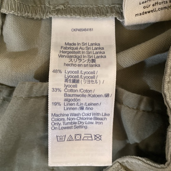 Madewell The Harlow Wide-Leg Pant Drapey Twill Women's 12T Casual Light Green - Picture 10 of 10